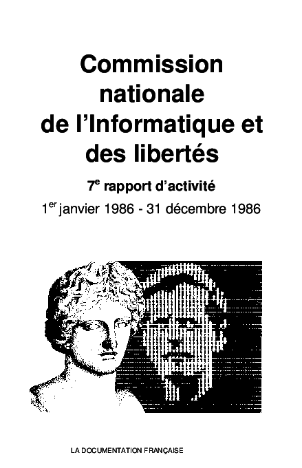 7e rapport d’activité 1986