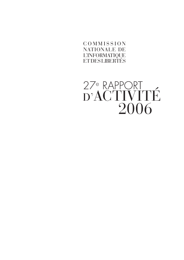 27 rapport d’activité 2006