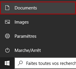 Menu démarrer - Documents - Windows